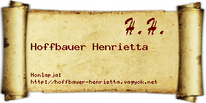 Hoffbauer Henrietta névjegykártya