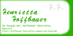 henrietta hoffbauer business card